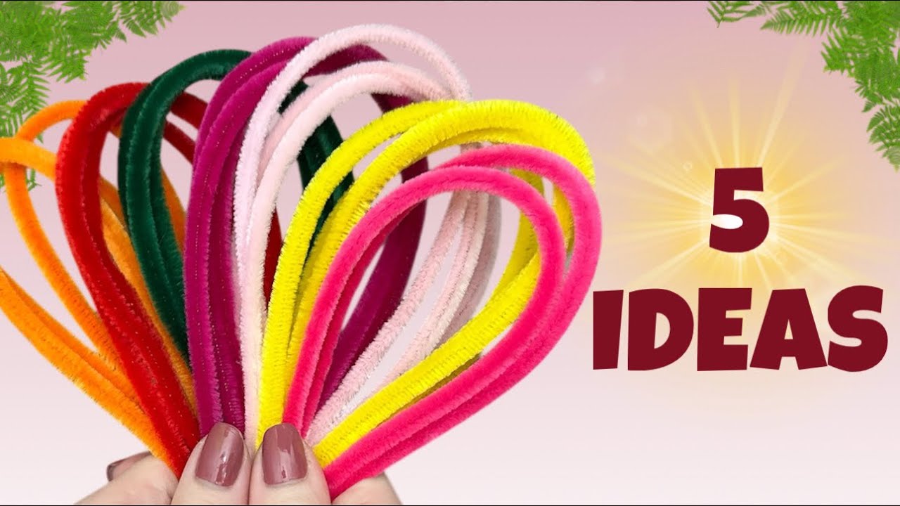 5 IDEAS DIY ✨Pipe Cleaner Crafts Easy Chenille Stems Decoration Ideas ✨