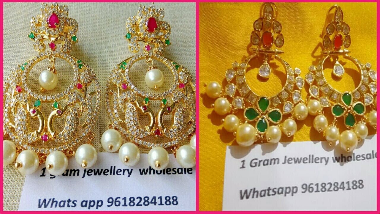 Buy New Design 1 Gram Gold Earrings Flower Pattern Earrings for Girls