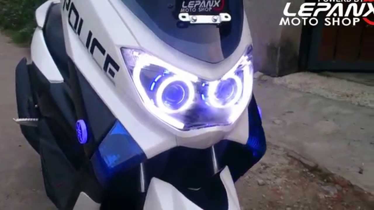 Yamaha NMAX  150 custom with projector AES HID YouTube