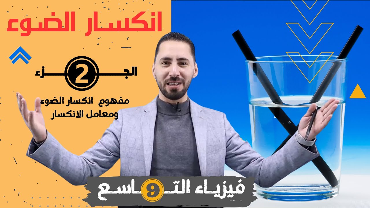 الفيزياء للصف التاسع 2009 || الدرس الاول : انكسار الضوء || الجزء 2 || مفهوم الانكسار ومعامل الانكسار