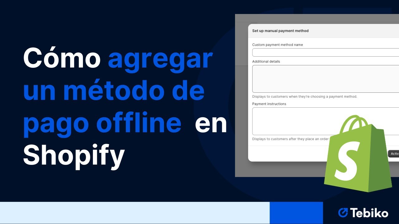 Cómo agregar un método de pago manual en Shopify - YouTube
