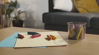 Coloured Crayons And Paper On Table At Home For Child Diagnosed With ASD 1 Free Stock Video Footage