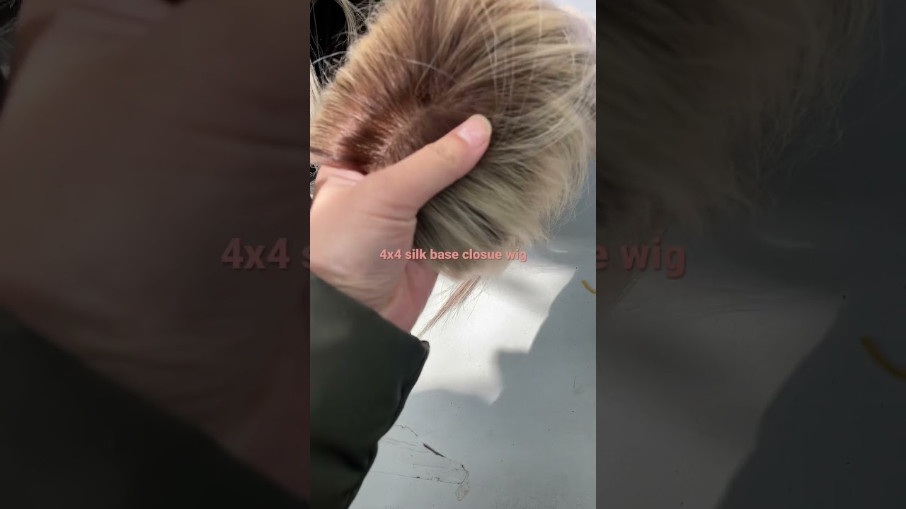 Customized 4x4 silk base top closure wig silver/2 color 130% density wig