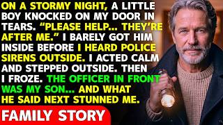 “Please Help… They’re After Me,” A Boy Knocked On My Door—Then My Son Arrived As A Cop. I Froze When