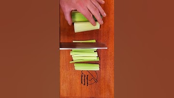 How to Slice CELERY DIAGONALLY Like a Ninja | $vegchop | Vegetable Chopping Channel | #shorts ASMR