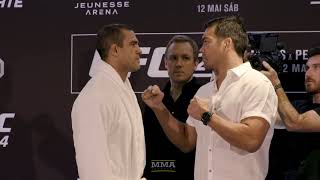 Vitor Belfort vs. Lyoto Machida UFC 224 Media Day Staredown - MMA Fighting