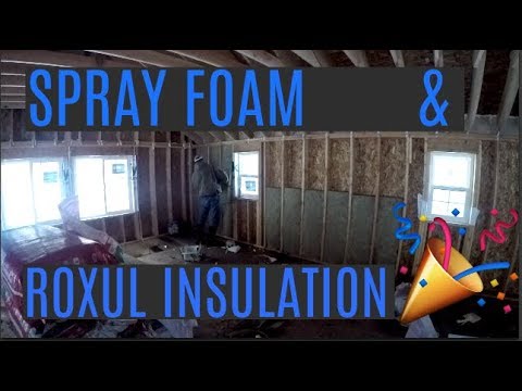 Installed Spray Foam And Roxul Insulation!