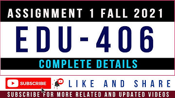 EDU406 Assignment 1 Solution Fall 2021 By Tanveer Online Academy || EDU406 Assignment 1 Fall 2021