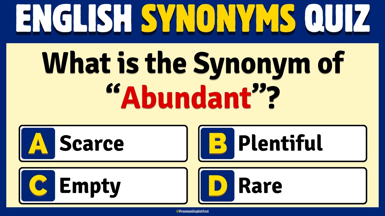 Synonyms Quiz: Can You Achieve a Perfect 30/30 in This Synonym Quiz? # ...