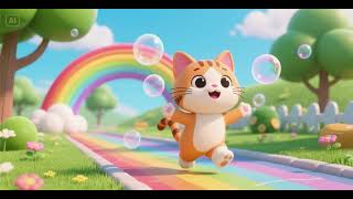 Happy Kitten Rainbow Bubble March Nursery Rhymes Kids Songs
