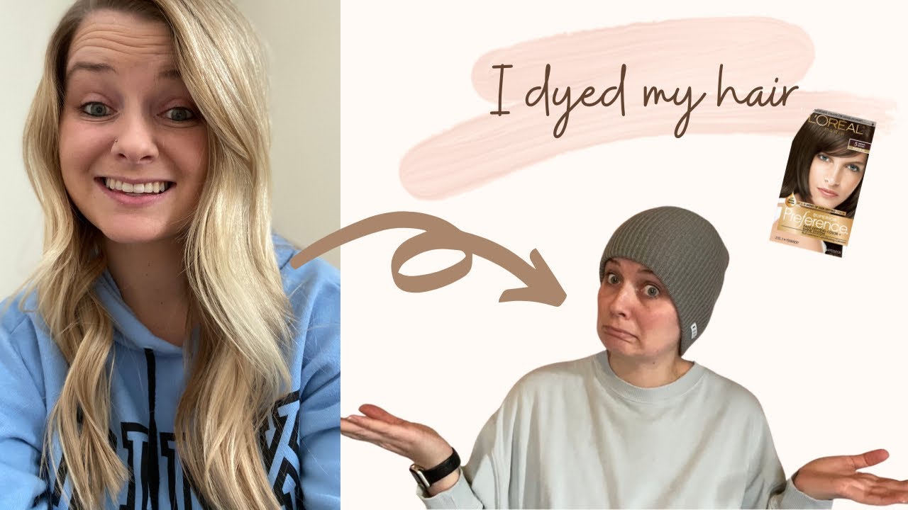 Box dying my hair at home // Going from blonde to brown YouTube