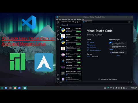 Visual studio code Installation Methods on Arch and Manjaro Linux Users.