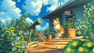 Lofi With My Cat || Cat & Telescope 🐾🔭 Let's look at the vast sky to relax 💓 Lofi music ~ Lofi vibes