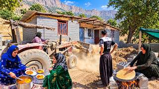 Rajab’s Tireless Efforts with His Mother and Golafrooz: Tractor Work and Traditional Cooking