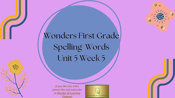 First Grade Unit 5 Week 5 Spelling Words
