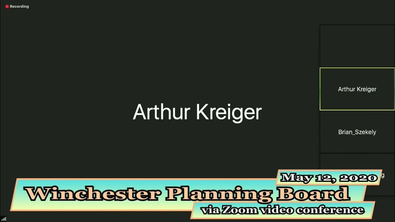 Winchester Planning Board 051320 YouTube