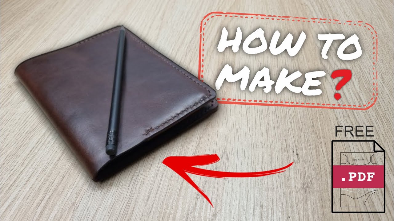 Leather craft. How to make Notebook cover ??? Free PDF pattern - YouTube