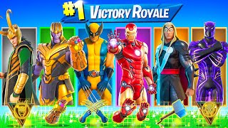 The RANDOM MARVEL BOSS Challenge in Fortnite (Loki, Thanos, Ironman, Wolverine, Black Panther, Thor)