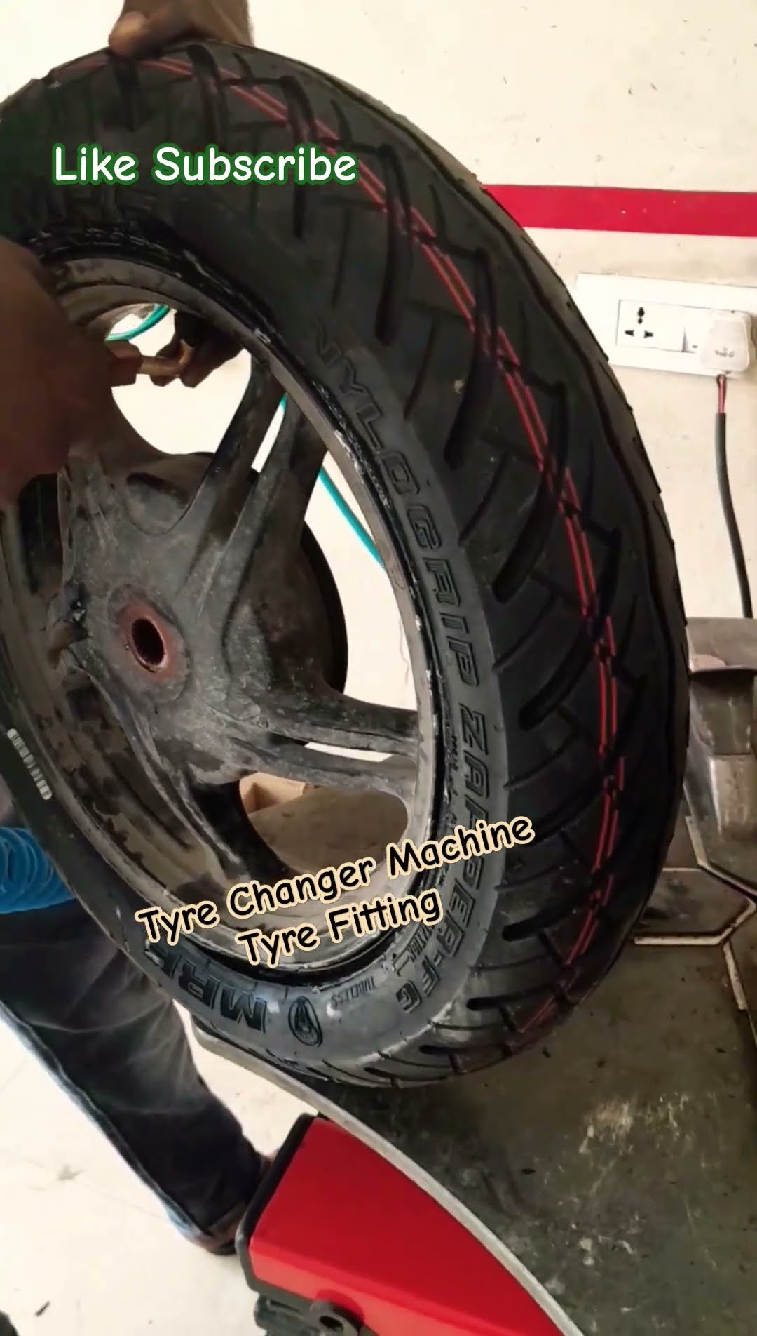 MRF 90 90 12 Tubeless Tyre Fitting Machine mrftyres youtube viral MRF 90 90 12 Tubeless Tyre Fitting Machine mrftyres youtube viral