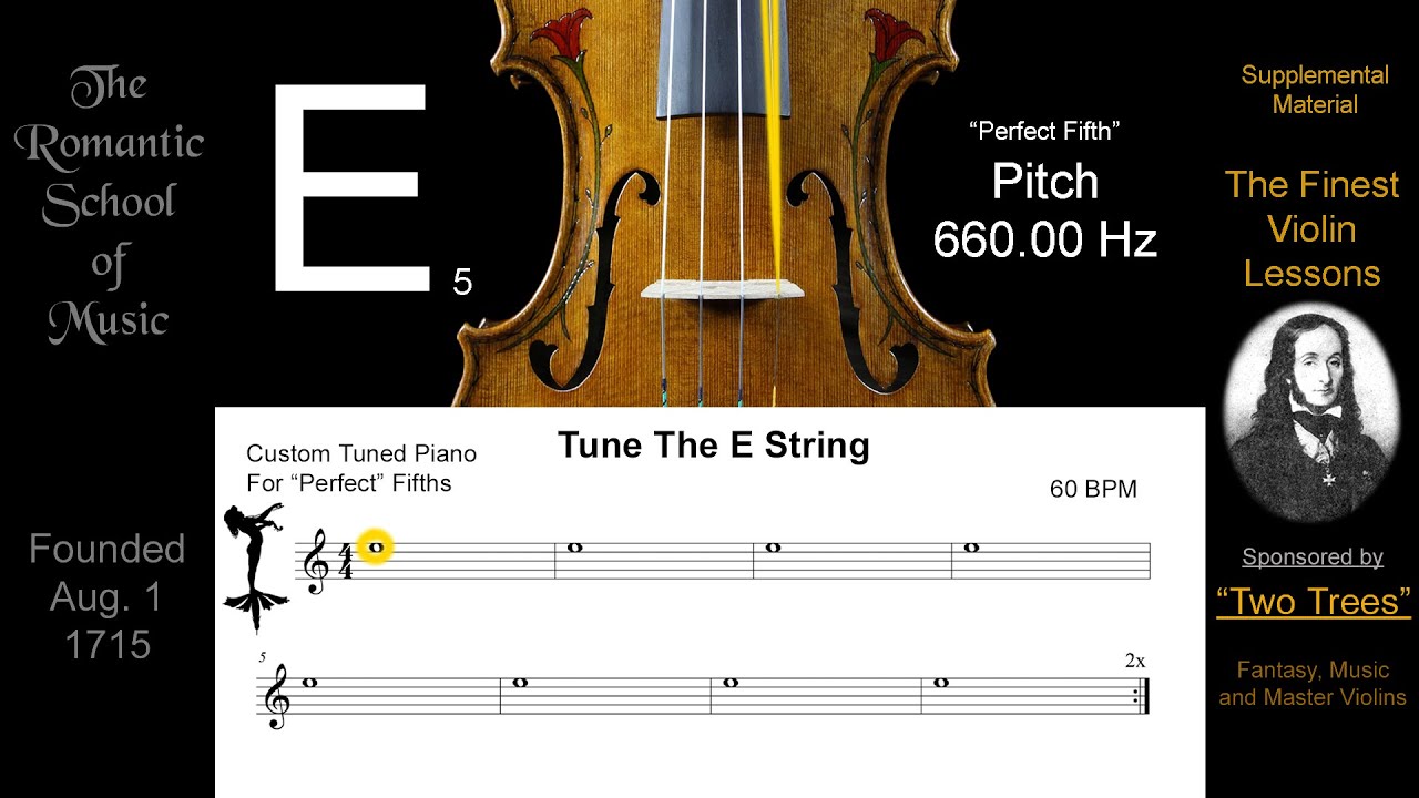 Violin E / Tuning Note Sound For a Violin / Pitch 660.00 Hz = Perfect ...