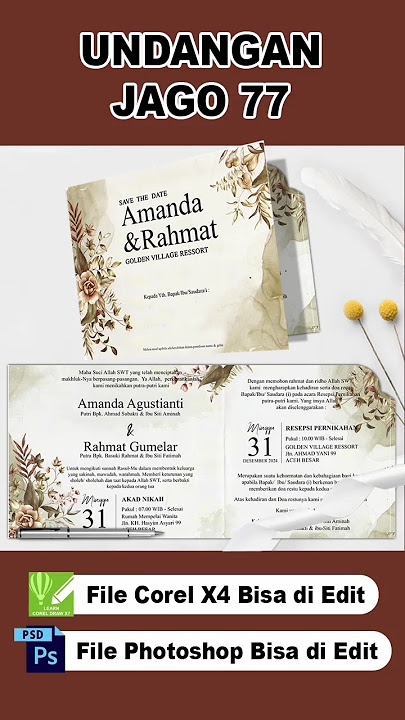 UNDANGAN JAGO 77 #wedding #undangancorel #weddinginvitation #undanganpsd #undanganpernikahan