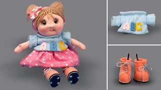 A cute doll in boots and sweater - easy to make, everyone can handle it!