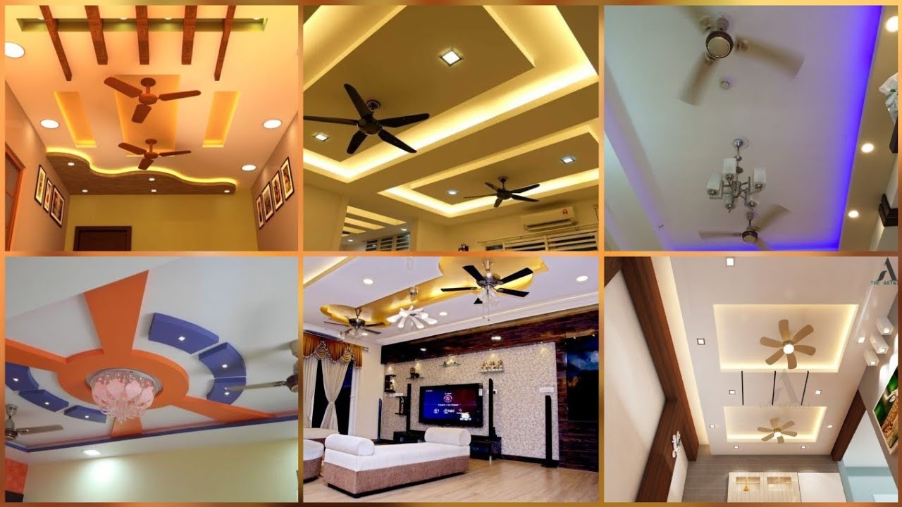 False Ceiling Design With Two Fan Pop