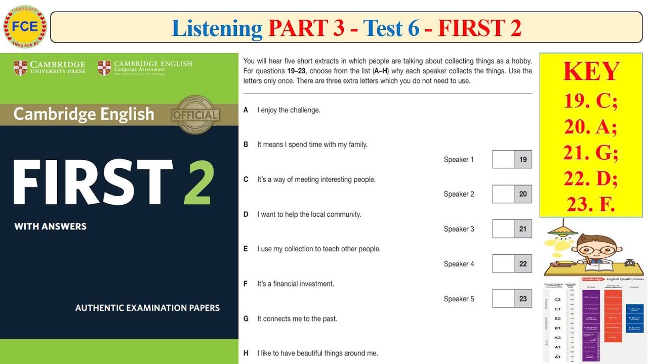 FCE First 2 Listening Part 3 Test 2 (Test 6) (Transcript + Key)