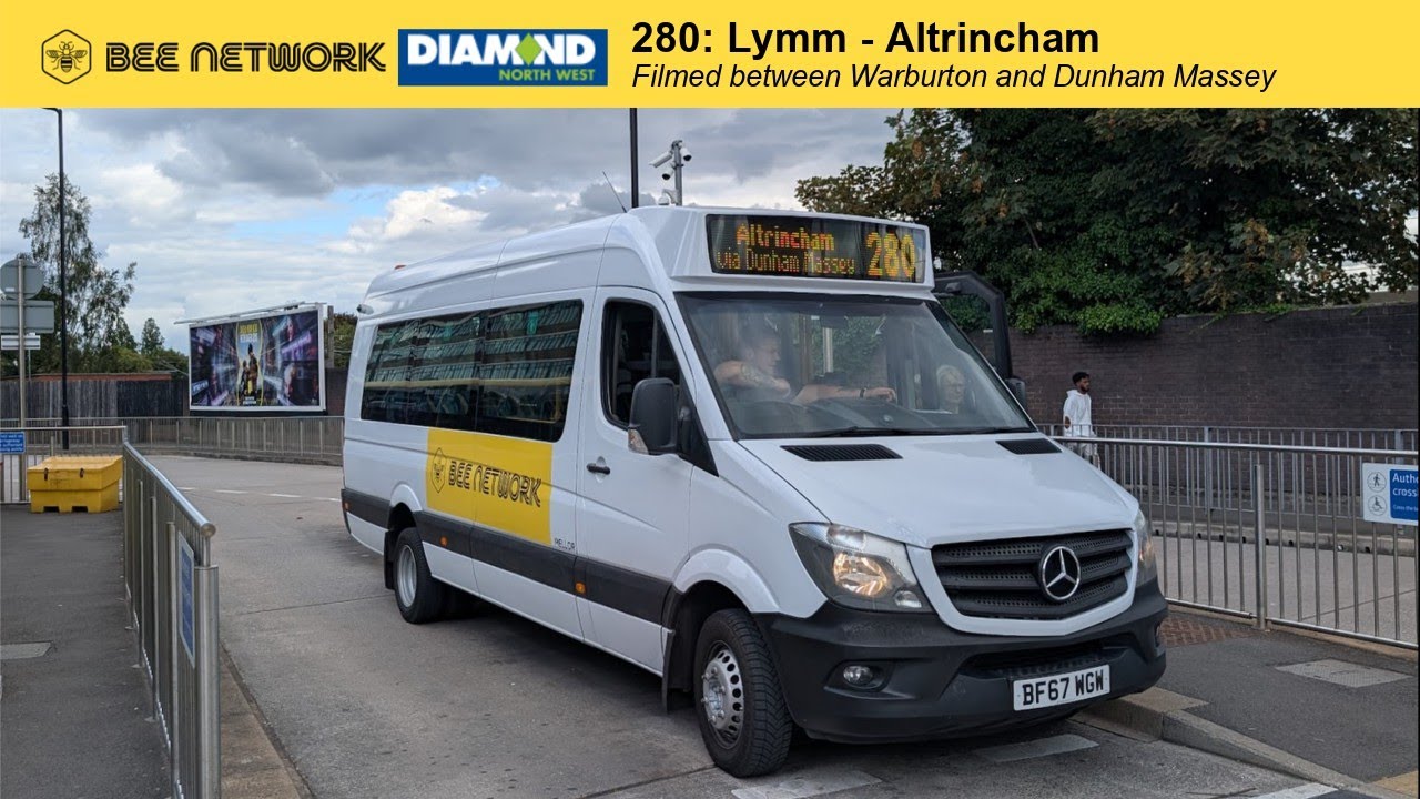 Weird van thingy! 😂 Bee Network - Diamond Bus NW 280 service between Warburton and Dunham Massey