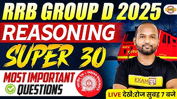 RRB GROUP D REASONING 2025 | REASONING SUPER 30 | REASONING SUPER 30 FOR RRB GROUP D | BY PULKIT SIR