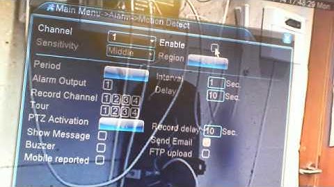 motion detection in DVR