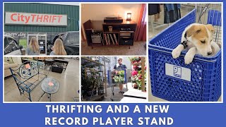 Let's go thrifting| Grocery delivery haul | Putting together a record player stand