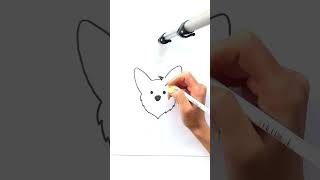 Learn to Draw an adorable Corgi Dog in minutes | #shorts #drawing #RavlykArt"