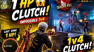 😱 1 HP Clutch in Free Fire! | Impossible 1v4 Clutch 🔥 | Free Fire MAX screenshot 3