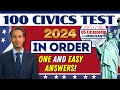 New 100 civics questions and answers one  easy answers for us citizenship interview 2024