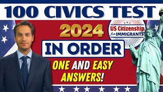 NEW! 100 Civics Questions and Answers (One & Easy Answers) for US Citizenship Interview 2024