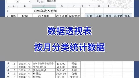 Excel：数据透视表，按月分类统计数据。 #wps #excel #办公技巧
