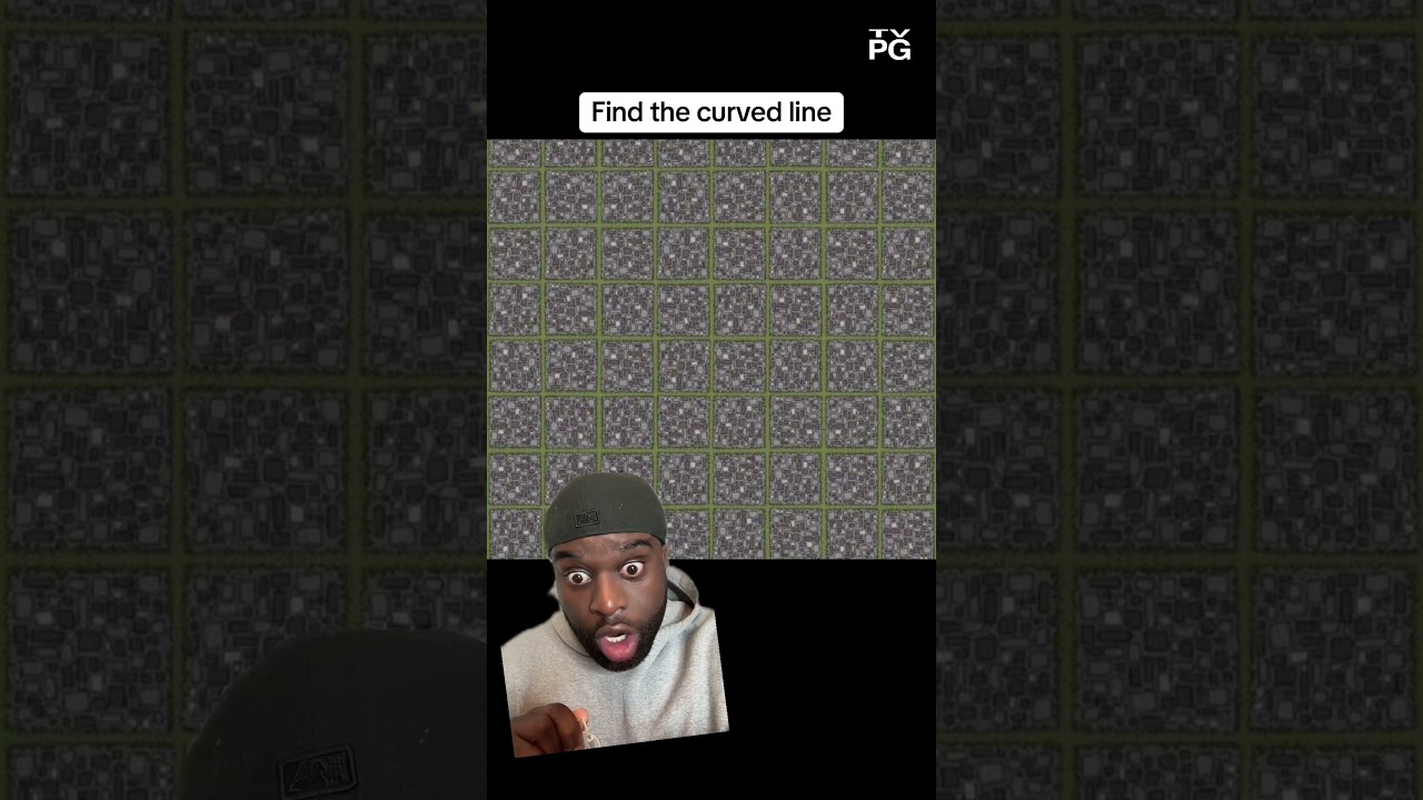 Try To Find The Curved Line: Optical Illusion 👀 