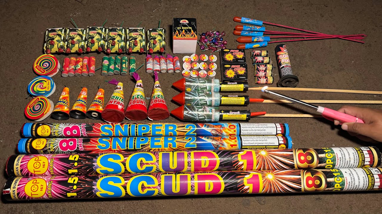 NYUMET MERCON ROMAN CANDLE 1.5 INCH, DISKO, TERATAI, GANGSING, ROKET PLUTO, TANK, MISIL MALAM HARI!!