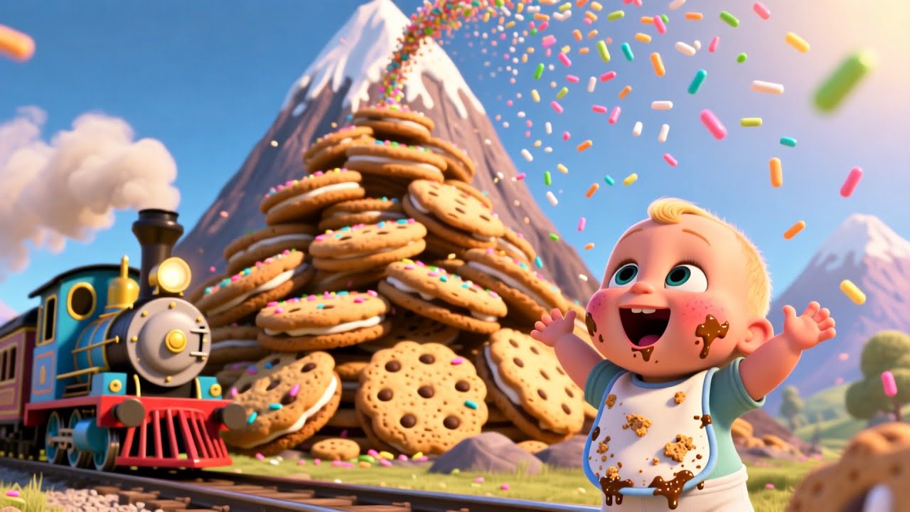 Радужный поезд из печенья для малышей 🍪🌈🚂 | Веселая детская песенка | Изучение цветов и форм для ...