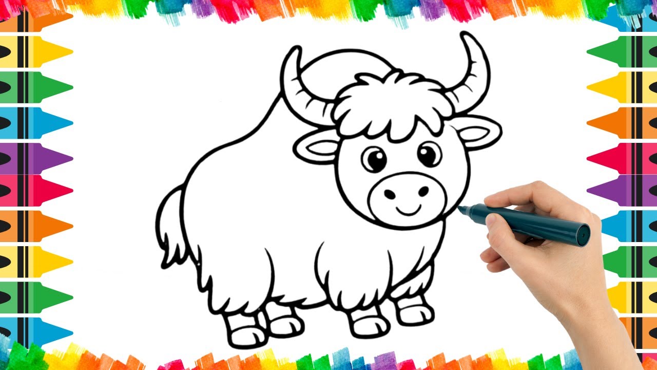 Как нарисовать милого бычка. Рисование, раскрашивание и живопись для детей и малышей. Детское иск...