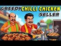 Greedy Chilli chicken Seller EXPOSED | Learn English | English Stories | Cartoon | Street Food |