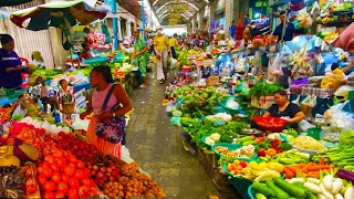 Food Rural TV, Cambodian Fresh Routine Foods Market Show  Plenty of Vegetable, Fruit, Mango, Fish