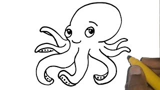 octopus draw easy drawing sea animals