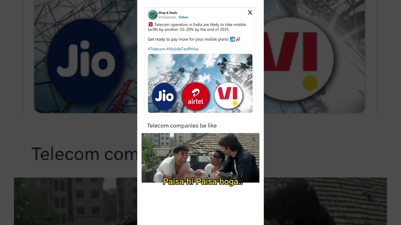 Recharge Price Hike 📈🔥 | Mobile Tariffs to Rise 10–20% by 2025! 📱 