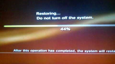 Ps3 restore problem