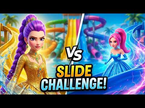 WOW! Rumi, Mira and Zoey in Water Slide Challenge! KPOP Demon Hunters