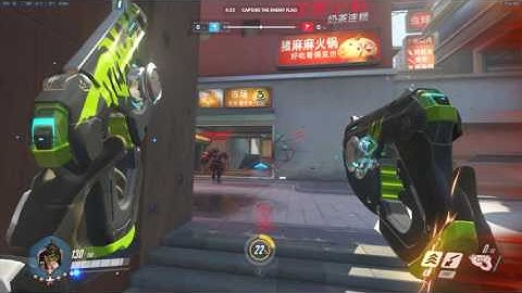 Overwatch CTF: Raptor goes 15 and 1 on Tracer w/ Score Board for kill streak