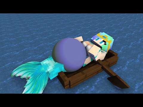 Giant Mermaid VORE Fishing Girl on the Beach - Minecraft Animation