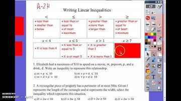 A.2H Writing Linear Inequalities from Word problems
